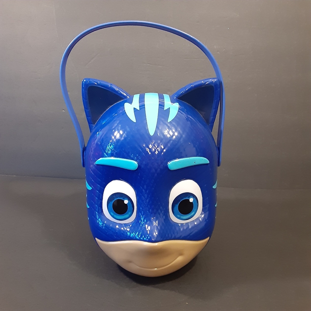 PJ MASK "CATBOY" BLUE Treat Pail, Plastic Halloween Easter Eggs Candy. 11"